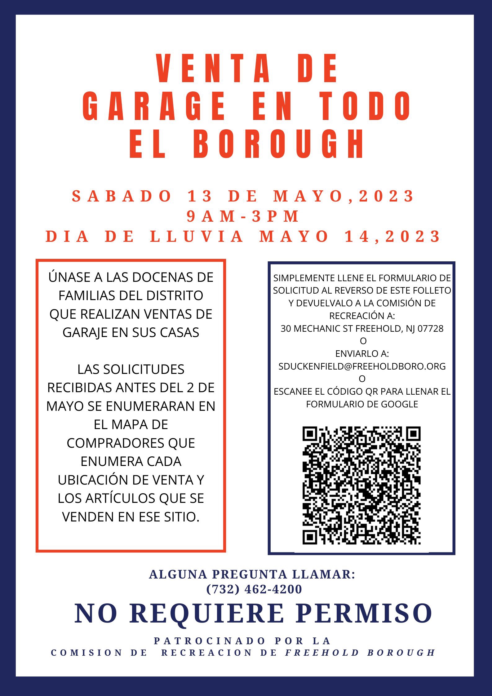 Yard Sale Poster QR code Spanish