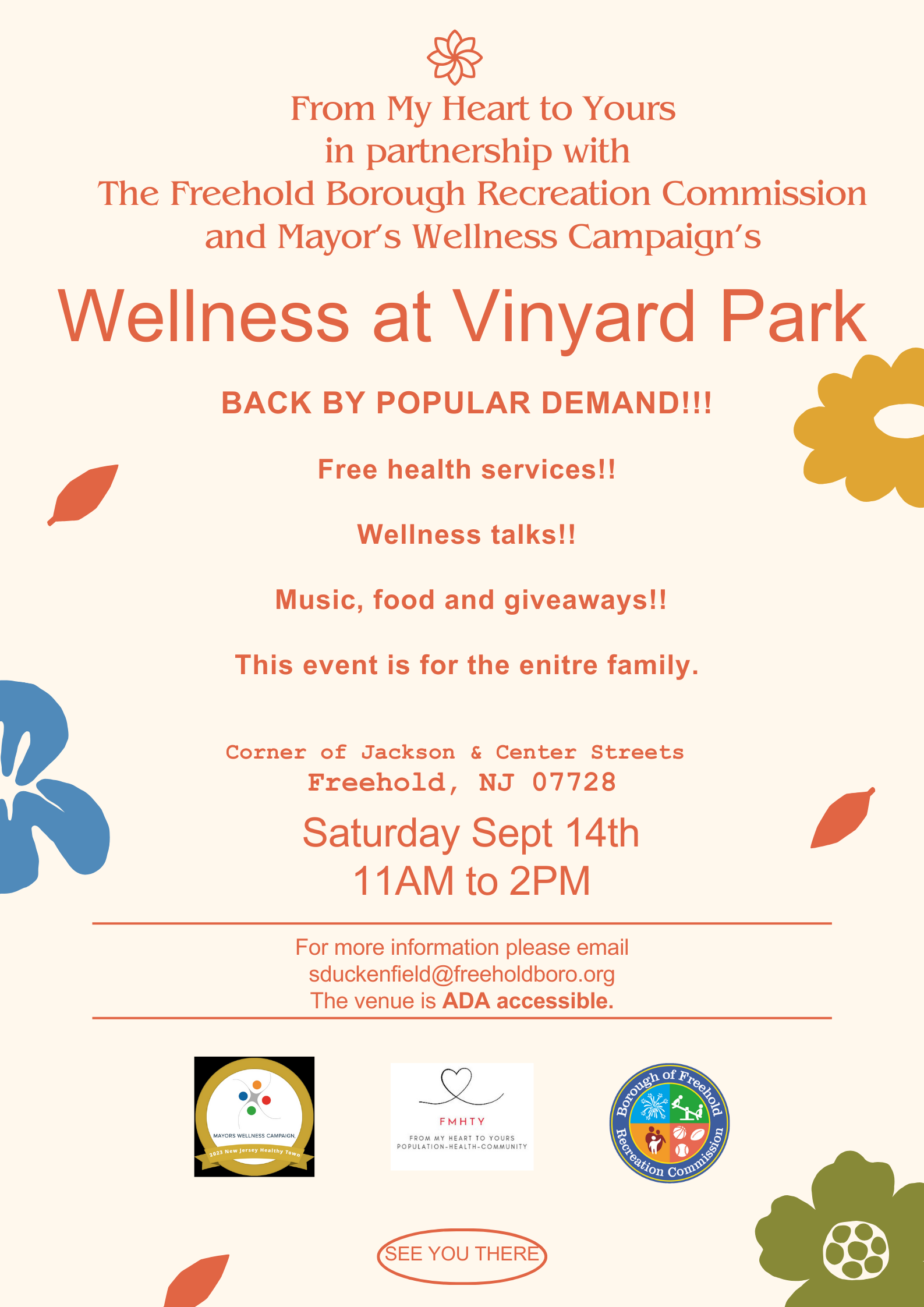 Wellness at Vinyard Park flyer. Click to open an OCR scanned PDF version.